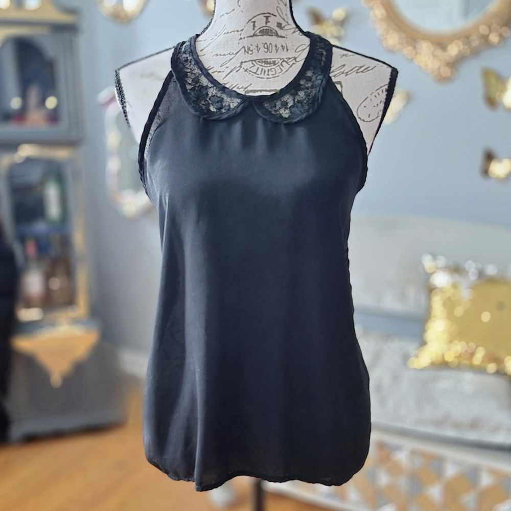 dELiA*s Whimsigoth Black Camisole with Lace Detail Lsrge